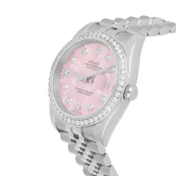Rolex Datejust 36 New Style Watch Diamond Bezel Pink Diamond Dial Jubilee Band