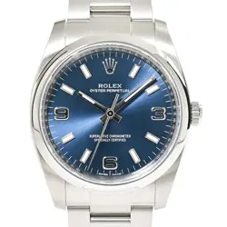 USED ROLEX OYSTER PERPETUAL 114200 BLUE CASE: 34MM MEN'S WATCH #1231027