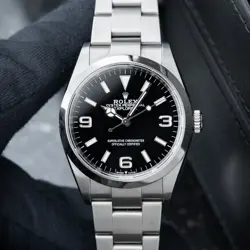 ROLEX EXPLORER 1 OYSTER PERPETUAL 36MM BLACK DIAL STEEL BRACELET AUTOMATIC WATCH