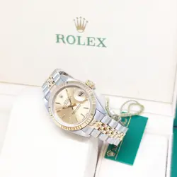 ROLEX 26MM 18K HALF YELLOW GOLD CHAMPAGNE STICKS DATEJUST REF: 69173