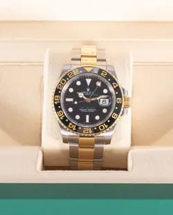 Rolex GMT Master II 40mm 116713LN Twon Tone Yellow Black Ceramic G-Serial