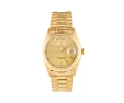 1986 ROLEX PRESIDENT DAY-DATE 18038, 36MM, CHAMPAGNE DIAL, 18K YELLOW GOLD WATCH