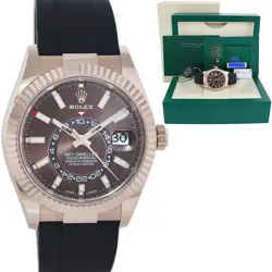 2023 NEW PAPERS ROLEX SKY-DWELLER ROSE GOLD CHOCOLATE STICK OYSTERFLEX 326235