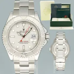 2002 MINT ROLEX YACHT-MASTER 16622 STEEL PLATINUM BEZEL OYSTER 40MM WATCH BOX