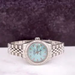Rolex Ladies Datejust 26mm Steel Watch Jubilee ICED 2.50ct Diamond Ice BLUE Dial