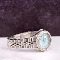 Rolex Ladies Datejust 26mm Steel Watch Jubilee ICED 2.50ct Diamond Ice BLUE Dial