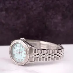 Rolex Ladies Datejust 26mm Steel Watch Jubilee ICED 2.50ct Diamond Ice BLUE Dial
