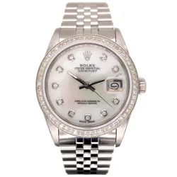 ROLEX MEN'S DATEJUST 36MM JUBILEE STEEL WATCH ICED 2.50CT DIAMONDS MOP DIAL