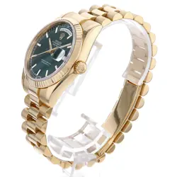 ROLEX DAY DATE 118238 GREEN BAR F NUMBER SECOND HAND MENS