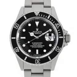 ROLEX SUBMARINER DATE 16610 BLACK V NUMBER SECOND HAND MENS