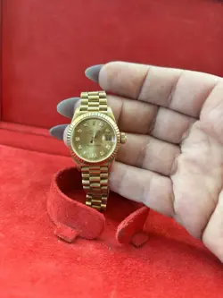 ROLEX LADIES WATCH DATEJUST OYSTER PERPETUAL 18K GOLD WITH DIAMONDS