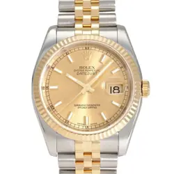ROLEX  DATEJUST 36 116233 CHAMPAGNE DIAL WATCH R45_1230