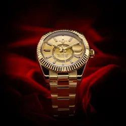 ROLEX SKY-DWELLER 326938 YELLOW GOLD CHAMPAGNE DIAL