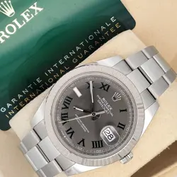 2022 ROLEX DATEJUST 41 126334 WIMBLEDON FLUTED BEZEL WHITE GOLD/STEEL BOX PAPERS