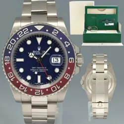 2025 RSC SERVICE PAPERS ROLEX GMT-MASTER II PEPSI WHITE GOLD BLUE 116719BLRO