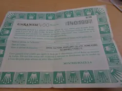 100% original Rolex reference 67180 Warranty Paper from  serier T 1996