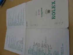 100% original Rolex reference 67180 Warranty Paper from  serier T 1996