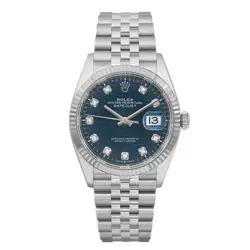ROLEX DATEJUST 36MM JUBILEE STEEL BLUE MOTIF DIAL AUTOMATIC WATCH 126234