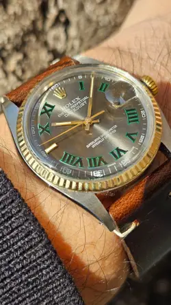 VINTAGE ROLEX DATEJUST 16013 CUSTOM WIMBLEDON DIAL MEN'S AUTOMATIC WATCH 1978