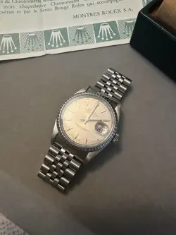 1991 ROLEX DATEJUST 36MM 16220 - STAINLESS STEEL AUTOMATIC WATCH + BOX & PAPERS