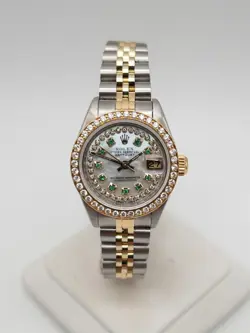 $15,000 2CT VS G DIAMOND EMERALD DATEJUST 18K YELLOW GOLD SS LADIES WATCH 69173