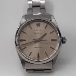 VINTAGE ROLEX AIR KING PRECISION 34 MM STEEL AUTOMATIC WATCH 5500 CIRCA 1966