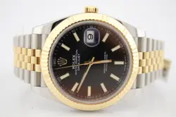 ROLEX DATEJUST 41 BLACK DIAL 18K YELLOW GOLD AND STEEL 126333