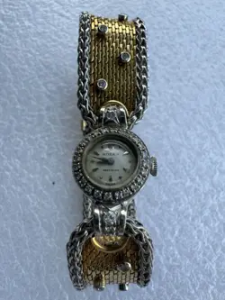 ROLEX PRECISION VINTAGE 18K LADIES WATCH WITH DIAMOND BEZEL  MANUAL WIND