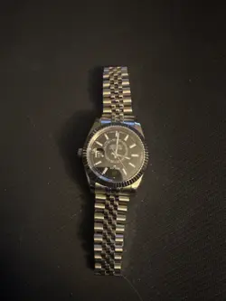 ROLEX SKY-DWELLER  SILVER JUBILEE BRACELET WITH SILVER BEZEL