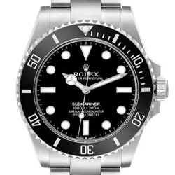 ROLEX SUBMARINER NON DATE CERAMIC BEZEL STEEL MENS WATCH 124060 BOX CARD