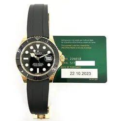 2023 ROLEX YACHT-MASTER 42 226658, YELLOW GOLD, BLACK DIAL, BOX & PAPERS