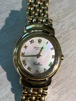 Rolex Cellini Ref. 66218 rare MOP dial automatic 18K YG 2003 Ladies Watch