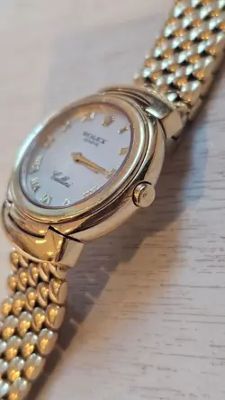Rolex Cellini Ref. 66218 rare MOP dial automatic 18K YG 2003 Ladies Watch