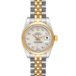 ROLEX DATEJUST 26 STEEL YELLOW GOLD SILVER DIAMOND LADIES WATCH 179173
