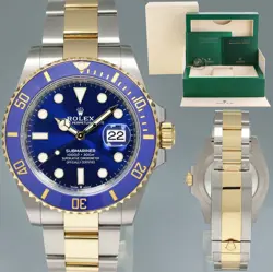 2023 NEW ROLEX SUBMARINER 41MM BLUE 126613LB TWO TONE GOLD STEEL WATCH BOX