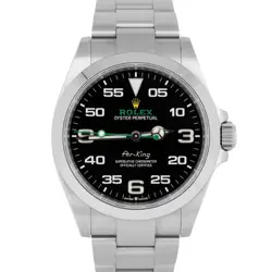 2022 NEW PAPERS ROLEX AIR-KING 40MM GREEN BLACK STAINLESS STEEL WATCH 126900 BOX