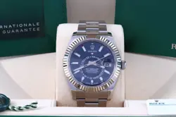 ROLEX UNWORN SKY-DWELLER BLUE DIAL OYSTER BOX/PAPERS/CARD 336934 STEEL