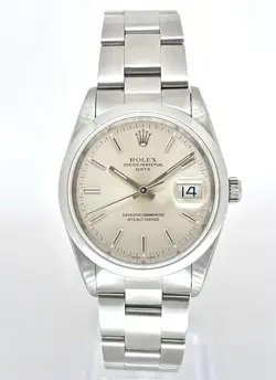 ROLEX OYSTER PERPETUAL DATE 15200 SILVER #K476