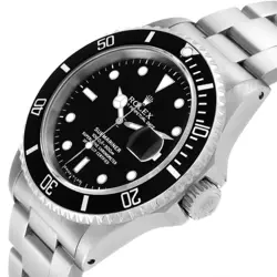 1989 Men's Rolex 40mm Vintage Submariner Oyster Date Steel Watch w/Black Dial.