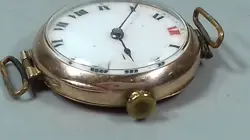 ANTIQUE 9CT GOLD ROLEX TRENCH WATCH NOT WORKING