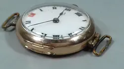 ANTIQUE 9CT GOLD ROLEX TRENCH WATCH NOT WORKING