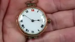 ANTIQUE 9CT GOLD ROLEX TRENCH WATCH NOT WORKING