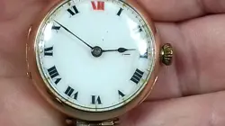 ANTIQUE 9CT GOLD ROLEX TRENCH WATCH NOT WORKING