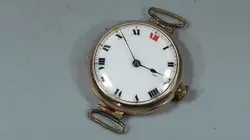 ANTIQUE 9CT GOLD ROLEX TRENCH WATCH NOT WORKING