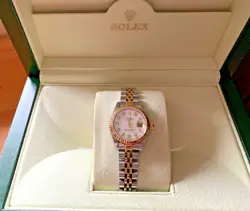 Rolex Lady Date Adjust Watch Model 69173-Stainless Steel & 18ct Yellow Gold