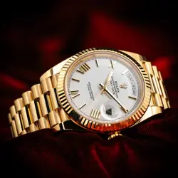 ROLEX DAY-DATE 40MM 228238 YELLOW GOLD WHITE ROMAN DIAL COMPLETE SET BOX & PAPER