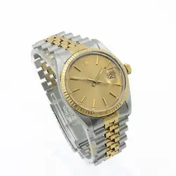 Rolex OP Datejust Men's Watch 16013 Two-Tone Champagne Dial 36mm #W119976-1