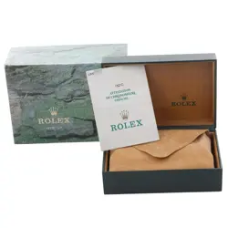ROLEX DATE ENGINE TURNED BEZEL STEEL MENS WATCH 15210 BOX PAPERS