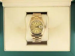 1980 ROLEX DAY-DATE 18038 CHAMPAGNE DIAL 18KT PRESIDENT NO PAPERS 36MM