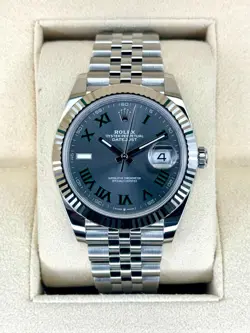 NEW 2024 ROLEX DATEJUST 41MM 126334 STAINLESS STEEL JUBILEE WIMBLEDON DIAL